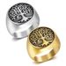 316 Stainless Leaf Men's Tree Of Life Personality Titanium Steel Ring_ipsvogv.com