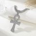 Full diamond key pendant personalized alloy necklace accessories safety buckle hip hop Cuban chain_ipsvogv.com