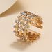 Trendy Hip Hop Personalized Fashion Opening Adjustable Full Diamond Woven Vertical Hollow Three Layer Ring_ipsvogv.com