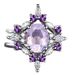 women's Three Piece Ring Set With Amethyst Zircon Inlay, Wedding And Engagement Accessories_ipsvogv.com