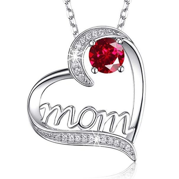Hot Sale Heart Shaped Mom Necklace Female Fashion Clavicle Chain Mother's Day Gift For Mom_ipsvogv.com