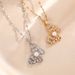 Pearl Butterfly Titanium Steel Necklace Micro Inlaid Exquisite Versatile Zircon Light Luxury Set With Diamond Women's_ipsvogv.com