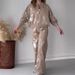 Women's Clothing summer new fashion sequin printed zipper casual sweatshirt two piece set_ipsvogv.com