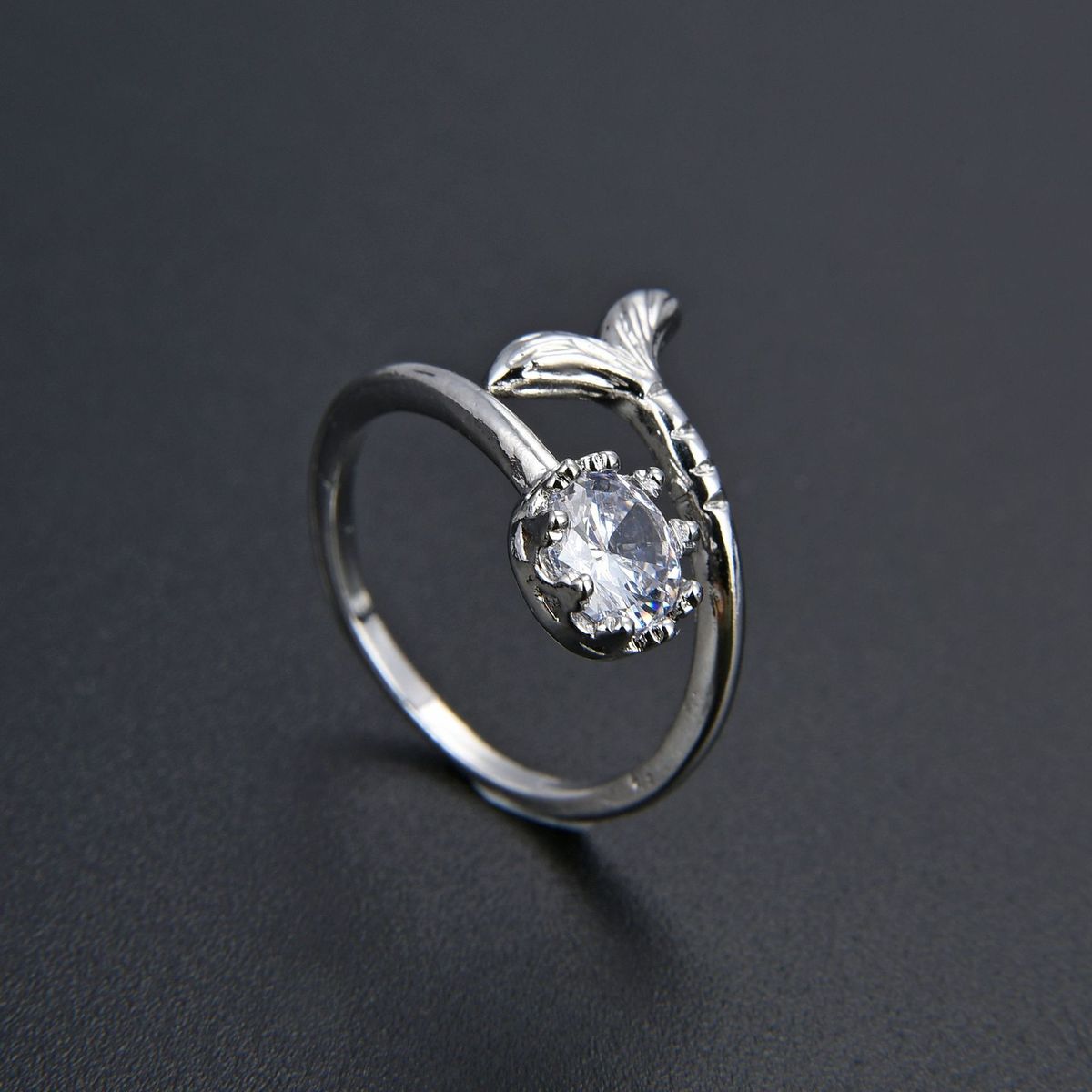 Women’s Jewelry Set Fashion New Mermaid Tail Open Ring Female Dolphin Whale Index Finger Ring Accessories_ipsvogv.com