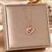 Kwai Live Broadcast Titanium Steel Necklace Women Micro Inlaid Full Diamond Double Ring Love Pendant Temperament_ipsvogv.com