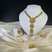 Dubai Gold Plated Earrings Bracelet Ring Jewelry Set Bridal Necklace_ipsvogv.com