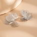 Cross Fashion High-end Hollow Ginkgo Leaf Ear Studs With Feminine Temperament, Metal Large Petal Earrings_ipsvogv.com