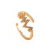 Internet Celebrity's New Personalized Irregular Geometric Zircon Lightning Real Gold Electroplated Electrocardiogram_ipsvogv.com