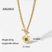 Women's Jewelry Set Fashion Retro Style Green Zircon Series Necklace Earrings Bracelet Ring Temperament Ladies Stainless Steel Jewelry_ipsvogv.com