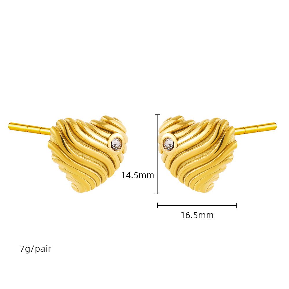 Personality Heart Diamond Stud Earrings For Women Light Luxury High End Niche Temperament French Retro Earrings_ipsvogv.com