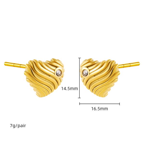 Personality Heart Diamond Stud Earrings For Women Light Luxury High End Niche Temperament French Retro Earrings_ipsvogv.com