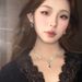 Qianjin Full Of Diamond Water Droplet Earrings, Personalized High-end Feeling Zircon Tassel Collarbone Chain, Light_ipsvogv.com