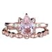 Rose Gold Inlaid Water Drop Powder Zircon Ring For Women's Wedding And Engagement Flower Accessories_ipsvogv.com