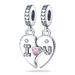 Women's Jewelry Copper Plated Silver Pendant Love Heart Shaped LOVE Two Piece Pendant Valentine's Day Gift_ipsvogv.com