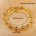 Bohemian Round Bead Women's Fashion Bracelet, Gold Plated With Cubic Zirconia, Elegant Style Suitable_ipsvogv.com