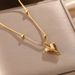 Korean Version Of Light Luxury Gold Heart Titanium Steel Necklace With A Female Niche Design, Featuring Simple_ipsvogv.com