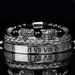 Men's Black Double Leopard Head Braided Stainless Steel Roman Numeral Bracelet Set Style_ipsvogv.com
