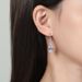 Women's Jewelry Sterling Silver Emerald Ear Hooks Temperamental And Fashionable Geometric Pink Diamond Earrings_ipsvogv.com