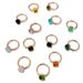 Faceted Geometric Copper Ring Multi-Color Crystal Mushroom Head Jewelry For Men And Women_ipsvogv.com