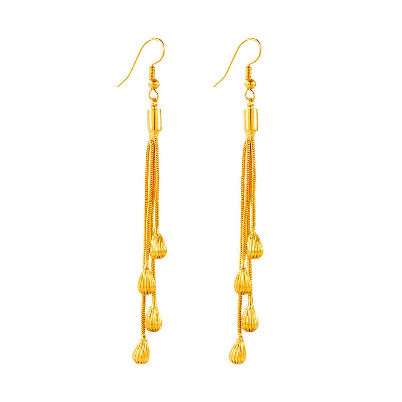 Tassel Earrings, Collarbone Ear Line, Female Jewelry, Versatile Long Sand Gold Earring Accessories_ipsvogv.com