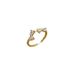 【 Real Gold 】 Bow Full Diamond with Adjustable Opening, Simple Handmade Ring, Couple's Pair Ring_ipsvogv.com