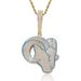 Unisex New Product Goat Pendant Hip Hop Jewelry Micro Inlaid Zircon Personality Men's Trendy Animal Necklace Hip Hop Accessories_ipsvogv.com