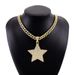 New Cuban Necklace Set For Men With Five-Pointed Star Diamond Pendant, High-Quality Electroplated Alloy Jewelry, Light_ipsvogv.com