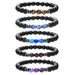 Simple Men's Faceted Black Agate Tiger Eye Stone Blue Stone Elastic Bracelet Ins Style All Match Bracelet Hand Jewelry Stacking_ipsvogv.com
