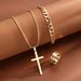 Women's Jewelry Set Fashion Cross Pendant Ring Bracelet Necklace Jewelry Set Personality Fashion Trend Jewelry_ipsvogv.com