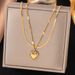 Stless Steel Set Necklace, Double-layer Heart-shaped Letter Jewelry, Internet Famous, Same Style, Non Fading Ankle_ipsvogv.com