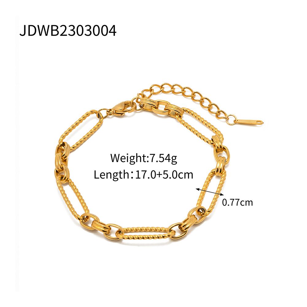 INS Fengwang Red New Titanium Long Hollow Braided Stainless Steel Bracelet Non Fading Jewelry_ipsvogv.com