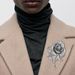 X0359 metal three-dimensional rose flower accessory with exaggerated personality, stylish coat, suit brooch_ipsvogv.com