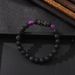 Fashion micro inlaid zircon crown volcanic stone beaded bracelet retro men's hand jewelry_ipsvogv.com