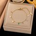 Korean Version Of Girls' Summer Rainbow Colored Diamond Necklace Versatile Handmade Titanium Steel Gold Pendant_ipsvogv.com