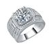 Silver Moissanite Pattern Men's Ring Domineering Personality 5 Carat Large Men's Ring_ipsvogv.com