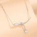 S Pure Silver Inlaid Diamond Ribbon Bowknot Necklace For Women Ins Sugar Cube Zircon Clavicle Chain Same Style_ipsvogv.com