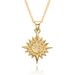 Delphes North Star Coin Necklace - 8-Pointed Star Gold Plated Pendant, INS Fashion Clavicle Chain, Copper Alloy Statement Jewelry For Women_ipsvogv.com