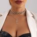 Hip Hop Stacked Cross Necklace Female, Double Versatile Niche Sweater Chain Necklace Spice Girl_ipsvogv.com
