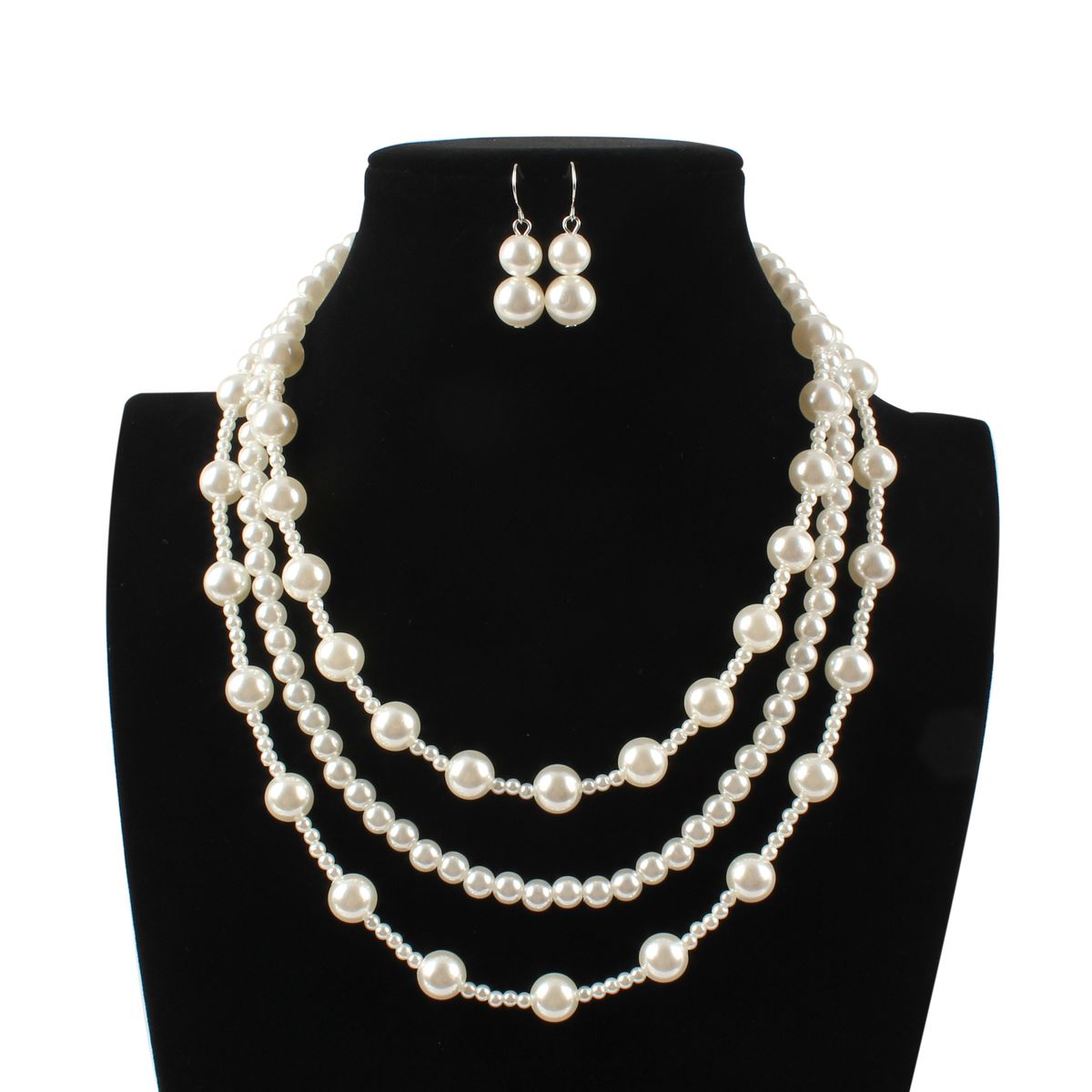 Fashion Texture Personality Exaggerated Multi Layer Pearl Set Banquet Necklace_ipsvogv.com