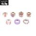 Personalized Purple Pearl Bears, Love Flowers, Butterflies, English BE MIN 7-piece Set Ring_ipsvogv.com