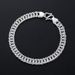 Pure Silver Bracelet Men, Handmade Horsewhip American Cuban Chain, Stylish Ins Style, Non-Fading, Gift For Boyfriend_ipsvogv.com