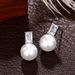 Cao Shi's large diameter pearl are fashionable minimalist, with high-quality square diamond earrings for_ipsvogv.com