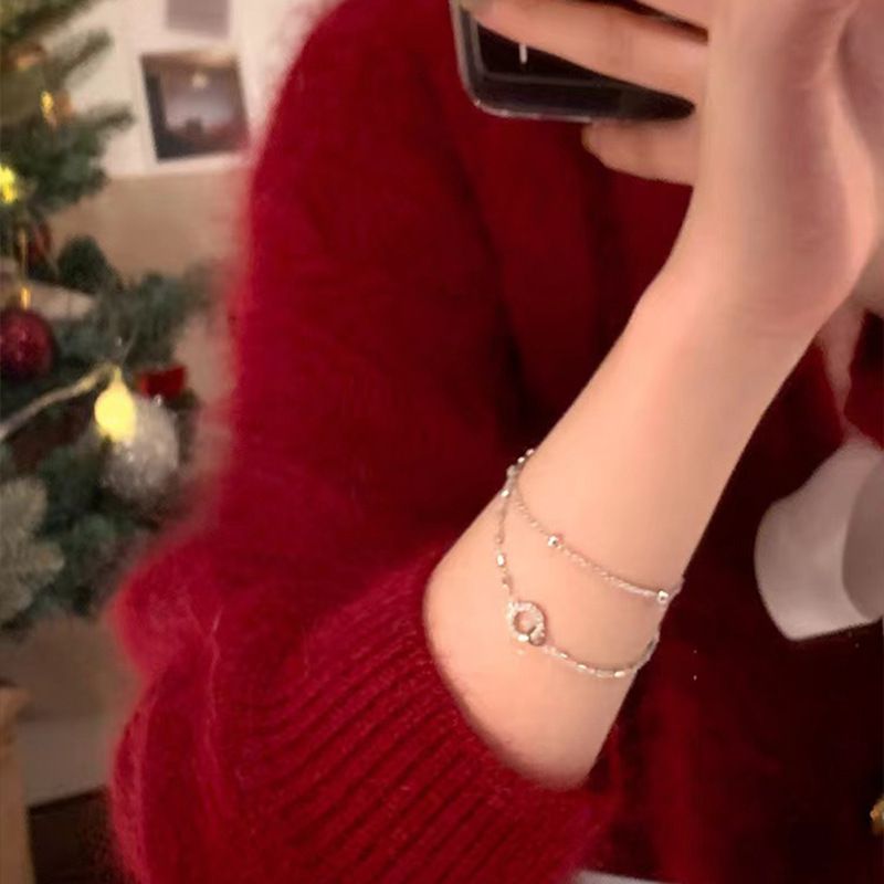 Double Layered Zircon Bracelet For Women, Light Luxury, High-end, Niche Design, Simple Personalized Chain, Cool And_ipsvogv.com