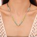 New Geometric Colored Natural Stone Bead Studded Diamond Pendant Necklace With Titanium Steel Gold-plated Temperament_ipsvogv.com