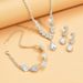 Korean Style Zircon Rhinestone Necklace Earrings Bracelet Bridal Wedding Dress Accessories Three-Piece Set_ipsvogv.com