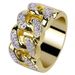 Men And Women's Jewelry Hip Hop Gold Plated Cubic Zirconia Geometric Chain Ring For Trendy Fashion Hip Hop Trendy Ring Jewelry_ipsvogv.com