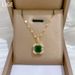【 Titanium Steel 】 Necklace Earring Light Luxury Full Diamond Green Square Personalized Temperament Banquet Earrings Set_ipsvogv.com