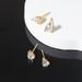 Stud Earrings Sterling Silver Water Drop Zircon Earrings Niche Minimalist Joker Retro Elegant Jewelry Korean Style Women's High-end Sense_ipsvogv.com