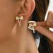 Simple Korean Style Korean Style Small Fresh Earrings Forest Bow Niche Design Earrings Versatile Pastoral Style Earrings_ipsvogv.com