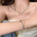 【 28000 People Collection 】 Blue Love~Shell Zircon Necklace, Female Choker Double Layered Stacked Accessories, Light_ipsvogv.com